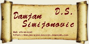 Damjan Simijonović vizit kartica